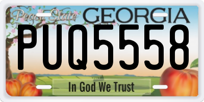 GA license plate PUQ5558