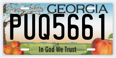 GA license plate PUQ5661