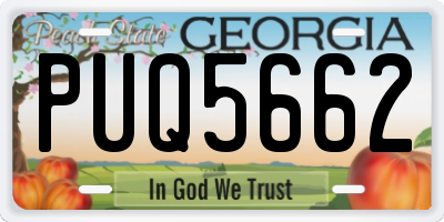 GA license plate PUQ5662
