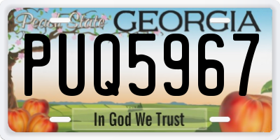 GA license plate PUQ5967