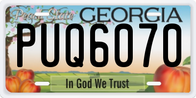 GA license plate PUQ6070