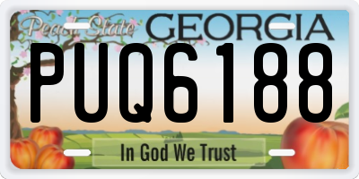 GA license plate PUQ6188