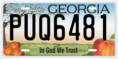 GA license plate PUQ6481