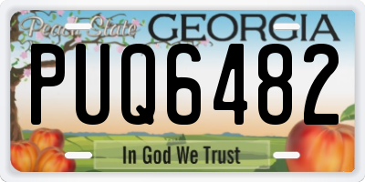 GA license plate PUQ6482