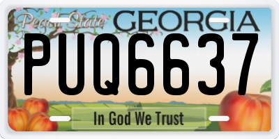 GA license plate PUQ6637