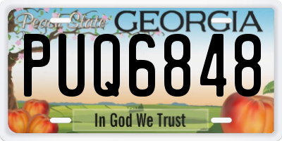 GA license plate PUQ6848
