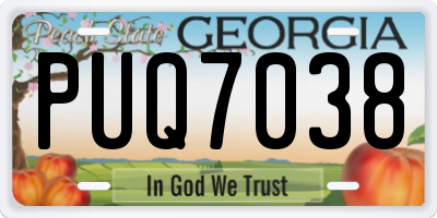 GA license plate PUQ7038