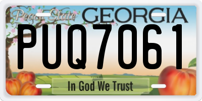 GA license plate PUQ7061