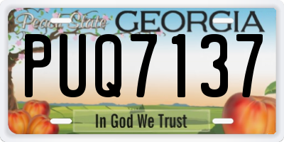 GA license plate PUQ7137