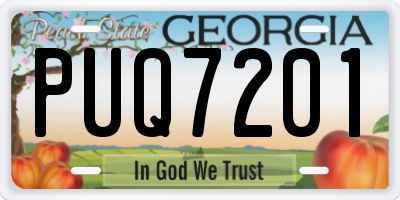 GA license plate PUQ7201