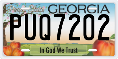 GA license plate PUQ7202