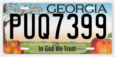 GA license plate PUQ7399