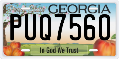 GA license plate PUQ7560