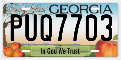 GA license plate PUQ7703