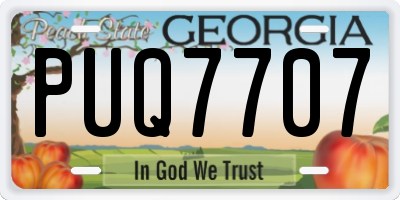 GA license plate PUQ7707