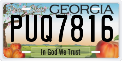 GA license plate PUQ7816