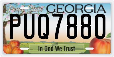 GA license plate PUQ7880