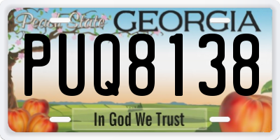 GA license plate PUQ8138