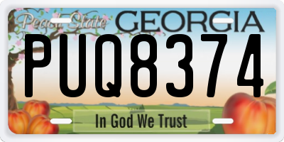 GA license plate PUQ8374