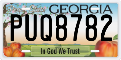 GA license plate PUQ8782