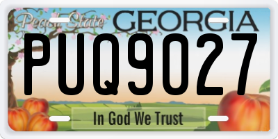 GA license plate PUQ9027