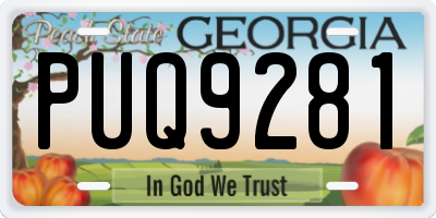 GA license plate PUQ9281