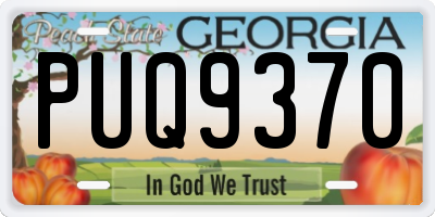GA license plate PUQ9370