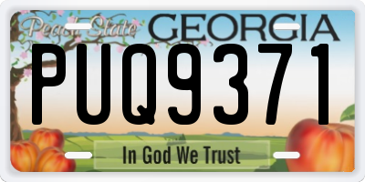 GA license plate PUQ9371