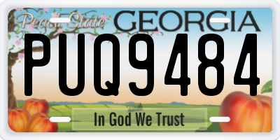 GA license plate PUQ9484