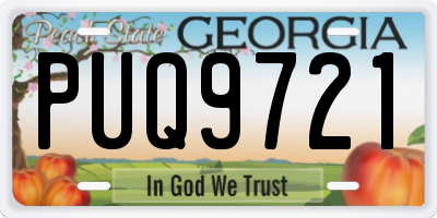 GA license plate PUQ9721