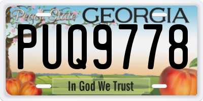 GA license plate PUQ9778
