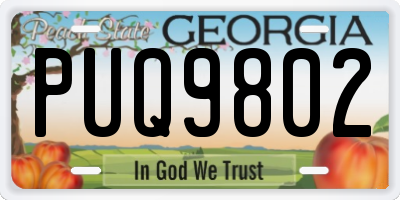 GA license plate PUQ9802