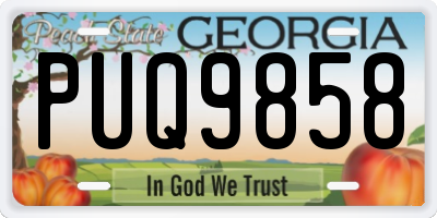 GA license plate PUQ9858
