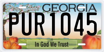 GA license plate PUR1045