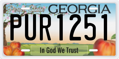 GA license plate PUR1251