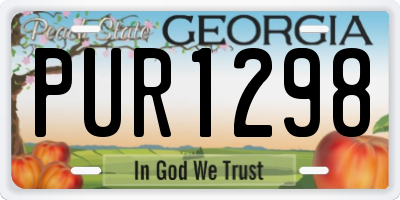 GA license plate PUR1298