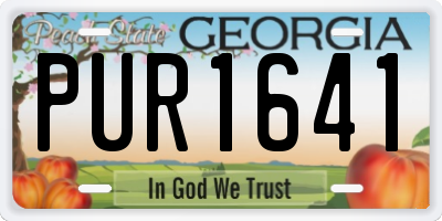 GA license plate PUR1641