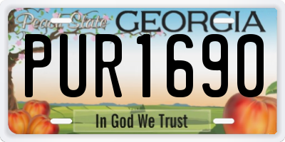 GA license plate PUR1690