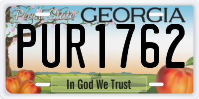 GA license plate PUR1762