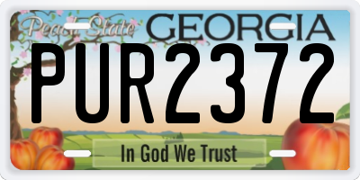 GA license plate PUR2372