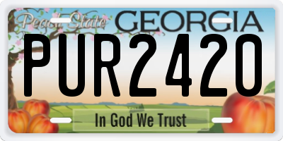 GA license plate PUR2420