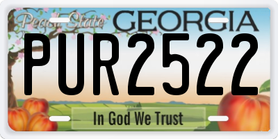 GA license plate PUR2522