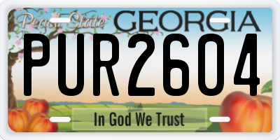 GA license plate PUR2604