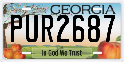 GA license plate PUR2687