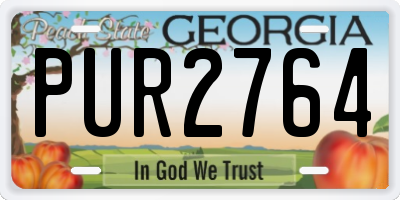 GA license plate PUR2764