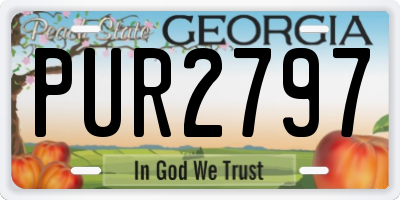 GA license plate PUR2797