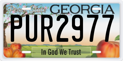 GA license plate PUR2977