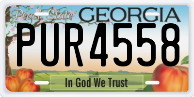 GA license plate PUR4558