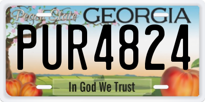GA license plate PUR4824