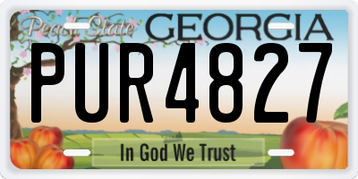 GA license plate PUR4827
